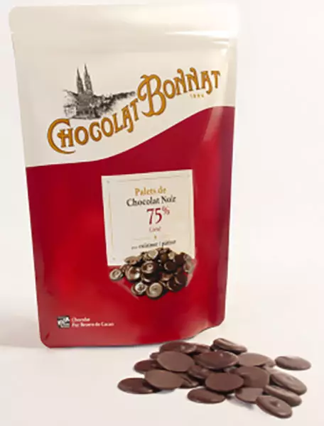 Schokoladendrops  von Bonnat mit 75% Kakaogehalt