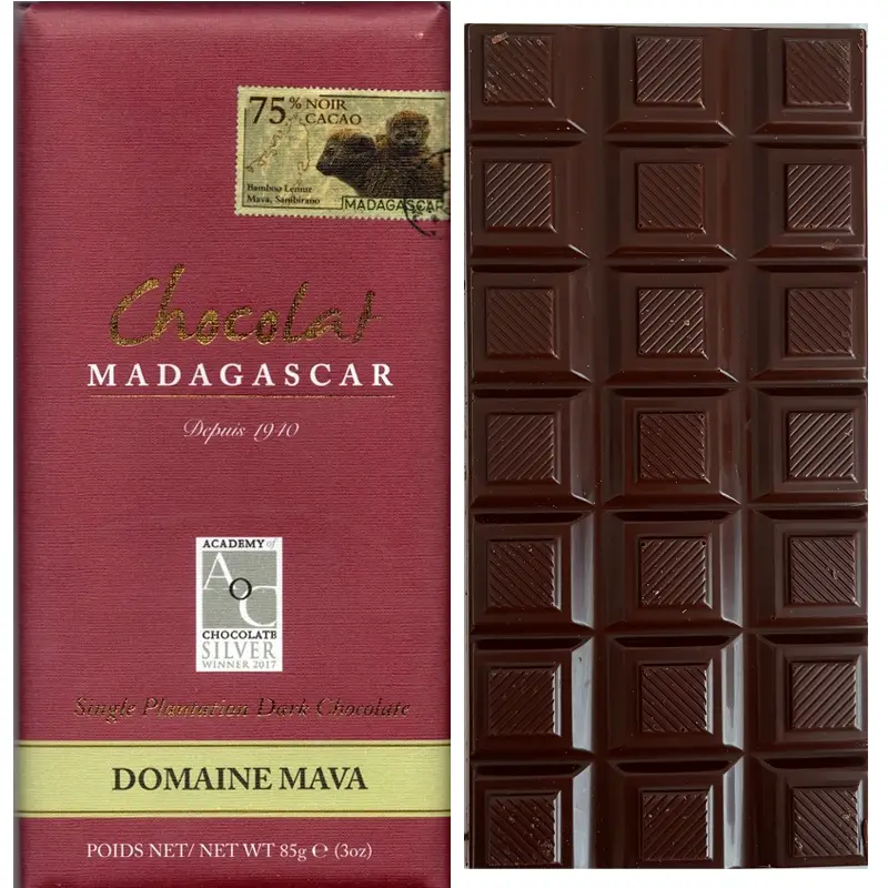 Schokolade Domaine Mava mit 75% kakao von Chocolate Madagascar