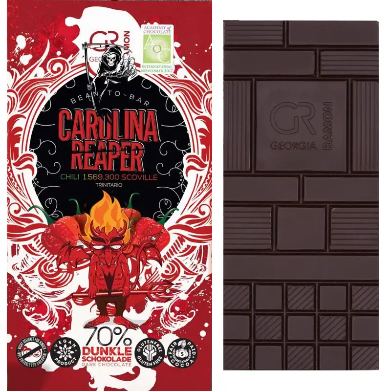 Schärfste Schokolade Carolina Reaper Chili von Georgia Ramon
