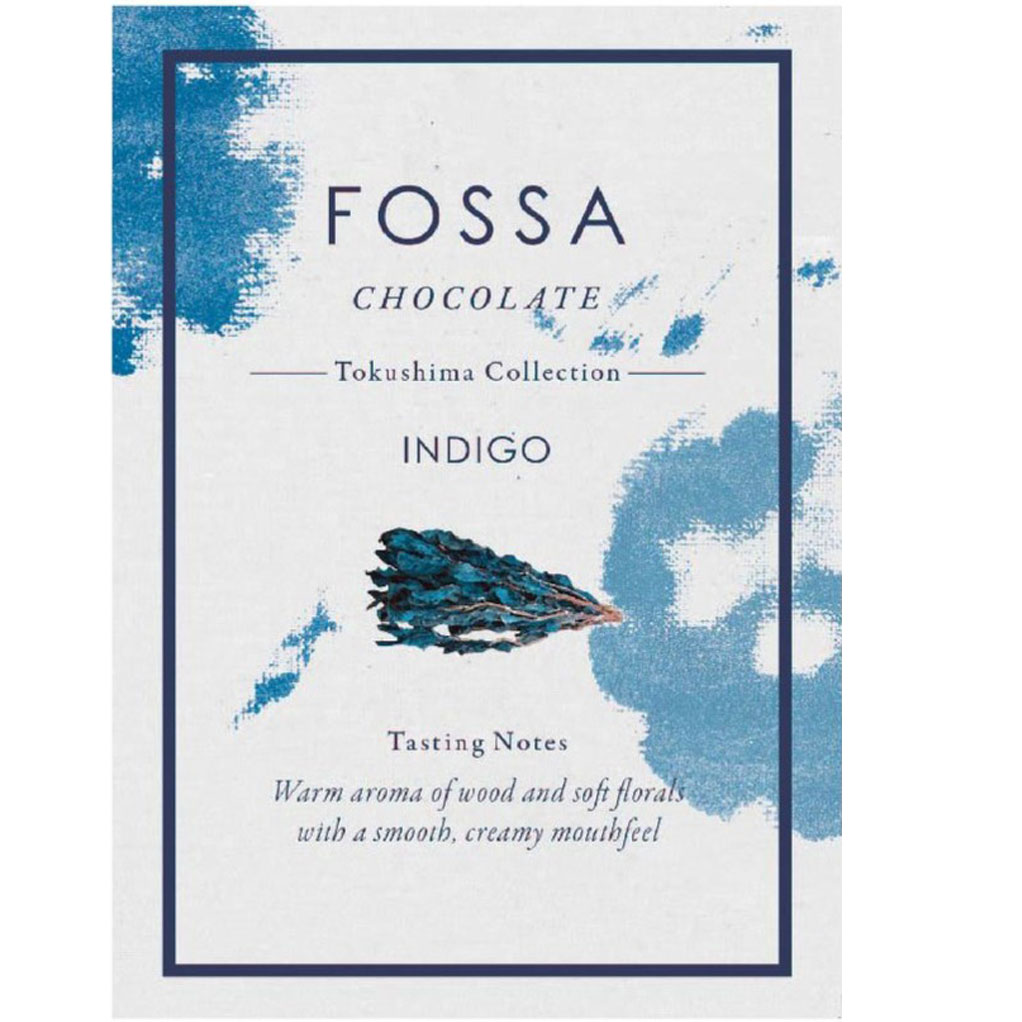 FOSSA Chocolate | Weiße Schokolade »Indigo« Tokushima Collection 38% | 50g FOSSA Chocolate | Weiße Schokolade »Indigo« Tokushima Collection 38% | 50g