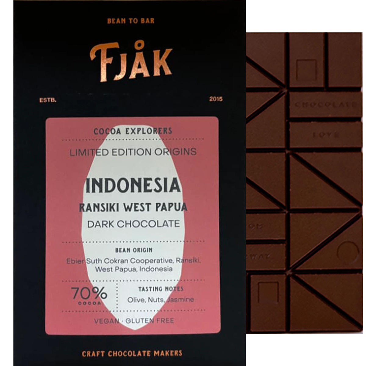 FJAK Ransiki West Papua 70 % – dunkle Schokolade aus Indonesien, Single-Origin