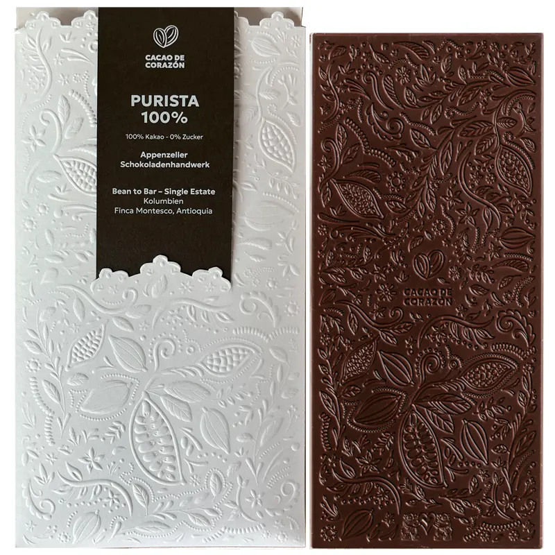 Cacao de CORAZÓN Schokoladen | Kakaomasse »Purista« 100% | 65g 100% kakaomasse Purista von Corazon Schweizer Schokoladen