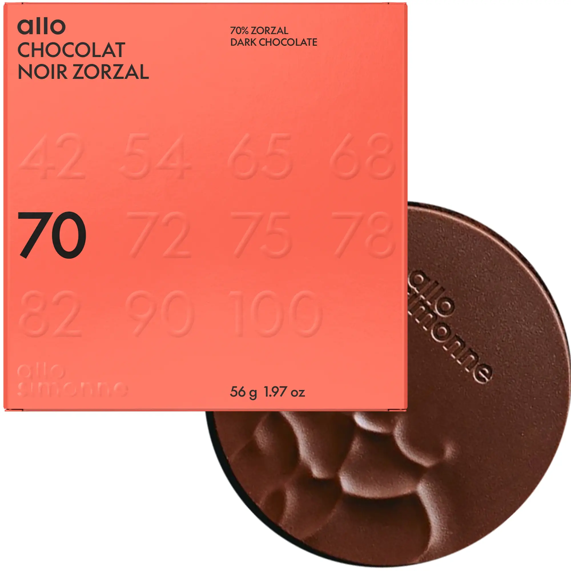 ALLO SIMONNE | Dunkle Schokolade »Noir Zorzal« 70% | 56g Noir Zorzal Schokolade Prämiert von Allo Simonne Kanada Montreal