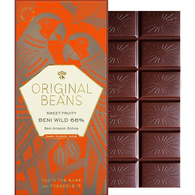 ORIGINAL BEANS | Dunkle Schokolade »Beni Wild Harvest« 66% | BIO | 70g Beni Wild Schokolade von original beans