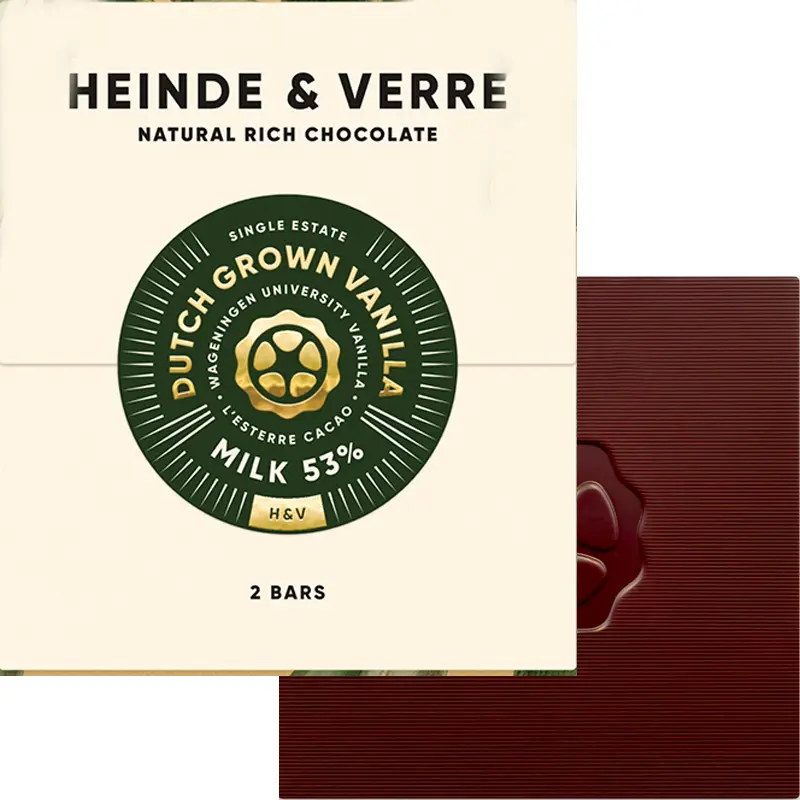 HEINDE & VERRE | Milchschokolade »Dutch Grown Vanilla« 53% | 70g Dutch Grown Vanilla Milchschokolade von Heinde & verrechokolade
