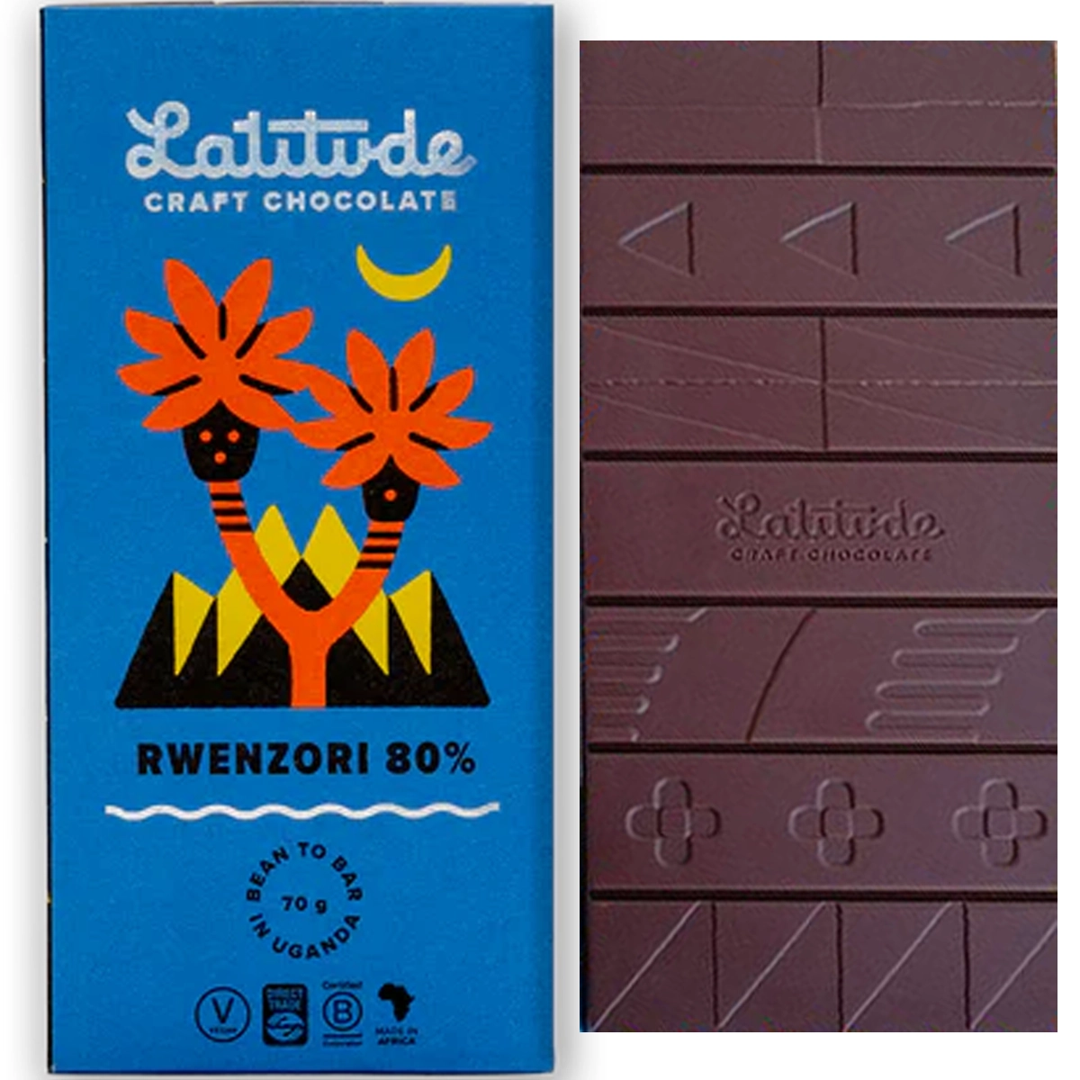 Latitude Schokolade Rwenzoti aus Uganda mit 80% kakaogehalt