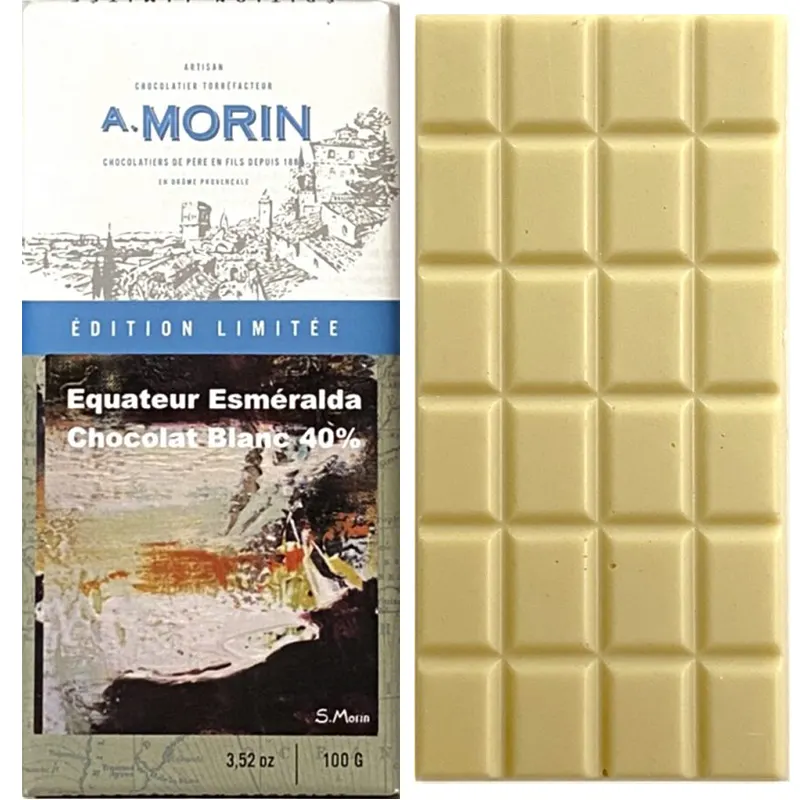 Limitierte weiße Schokolade Equateur Esmeralda Blanc von Morin