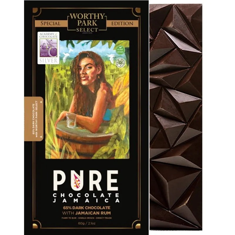 Pure dunkle Schokolade mit jamaica Rum von Pure Chocolate