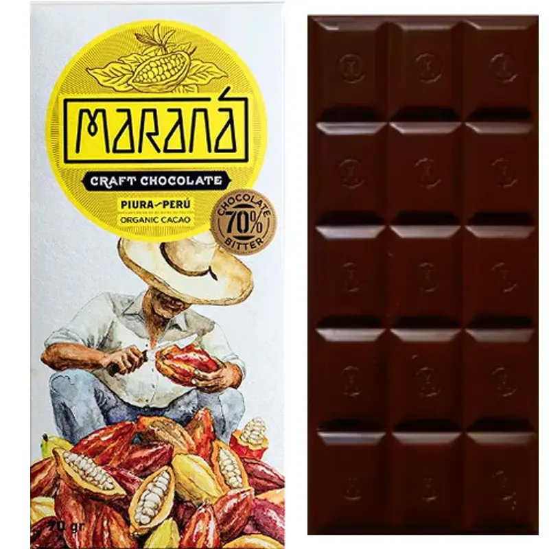 MARANÁ | Dunkle Schokolade »Piura - Peru« 70% | BIO | 70g Schokolade Piura Peru 70 Prozent von Marana Craft Chocolate