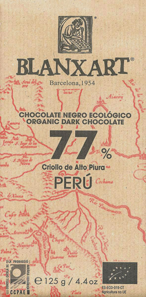 Spanische  Bio-Schokolade Blanxart  Criollo de Alto Piura - PERU