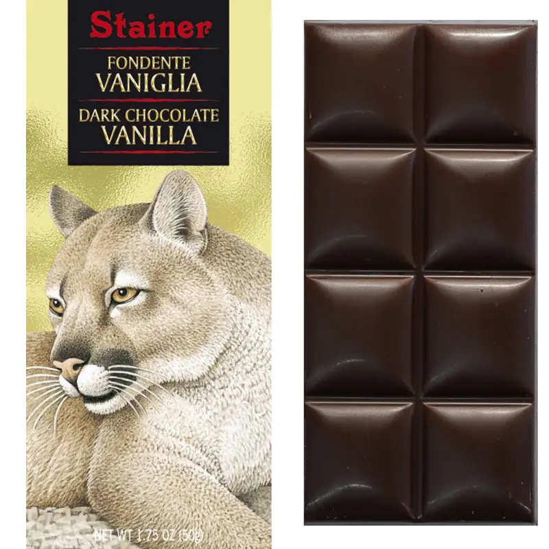 STAINER | Dunkle Schokolade mit »Vanille« 70% | 50g Dunkle Schokolade mit Vanille von Stainer Italien