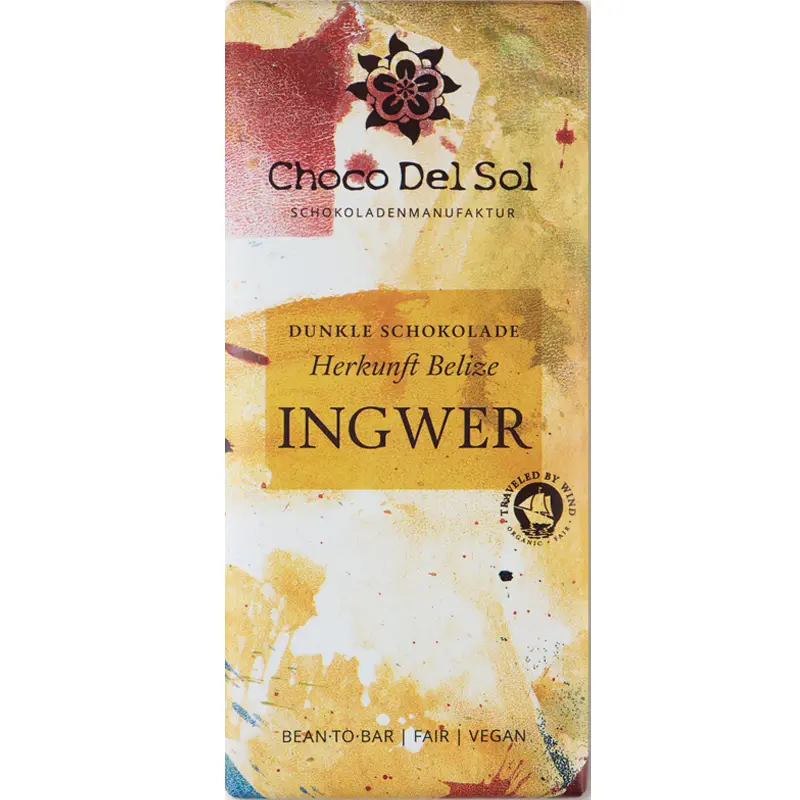 CHOCO DEL SOL | Dunkle Schokolade & Ingwer »Ginger« 82% | BIO | 58g 