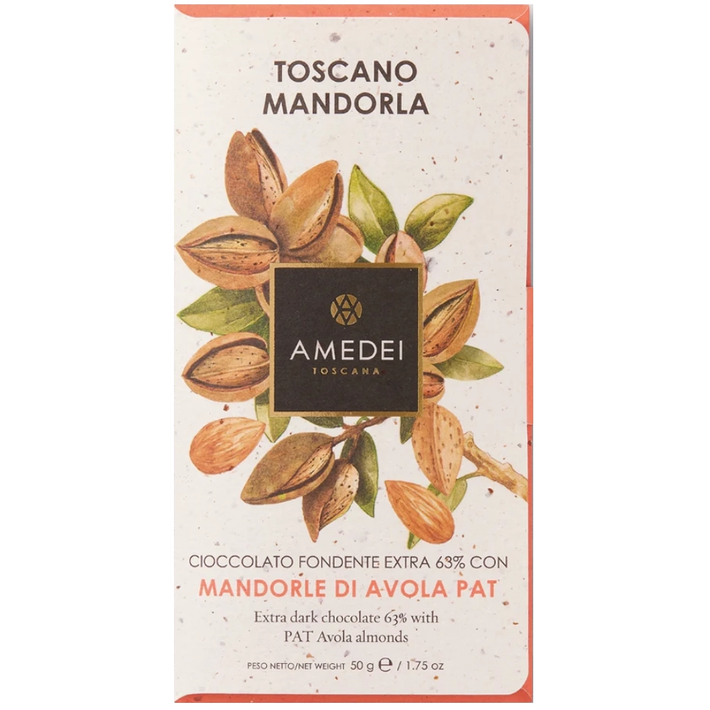 Amedei Schokolade mit 15 % Mandorla di Avola PAT aus Sizilien