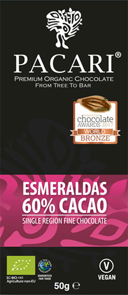 PACARI | Dunkle Schokolade »Esmeraldas« Ecuador 60% | BIO | 50g