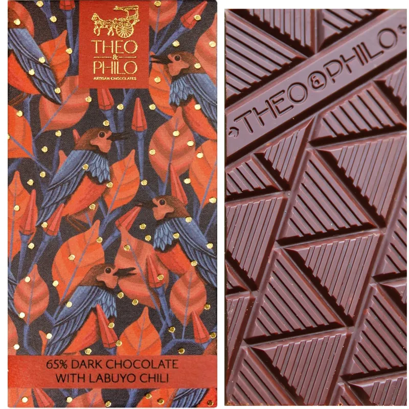 THEO & PHILO | Dunkle Schokolade mit »Labuyo-Chili« 65% | 45g MHD 06.01.2026 Labuyo Chili Schokolade von Theo und Philo Pilippinen