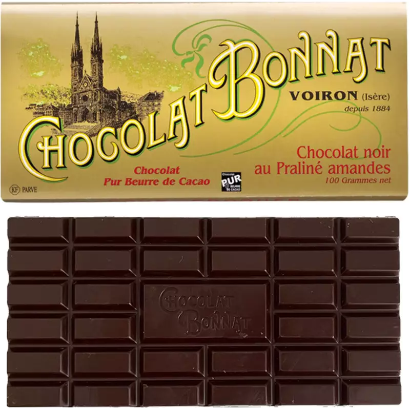 Dunkle Schokolade Praline Mandel von Bonnat