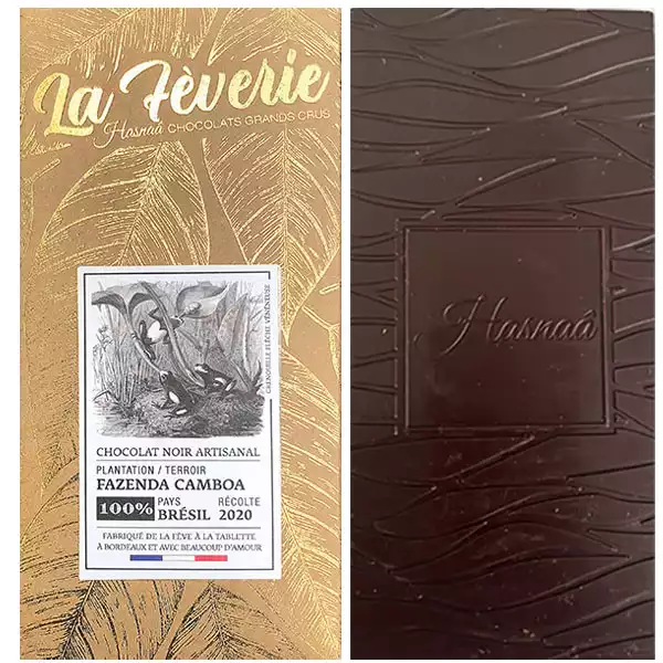 HASNAÂ Schokolade La Fèverie | Kakaomasse »Fazienda Camboa Brésil« 100% | BIO 100% Fazienda Cambola Kakao, Hasnaa Schokoladen aus Bordeaux