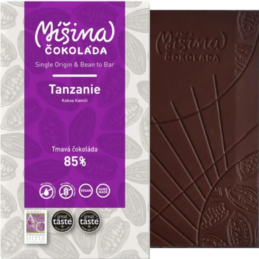 Tanzanie 85% Prämierte Schokoladen von Misina Prag
