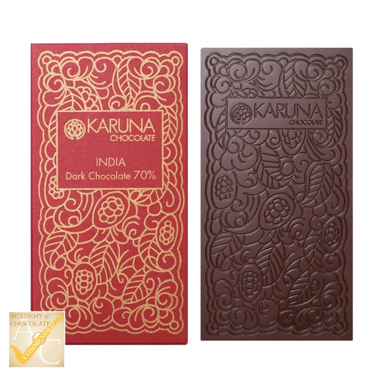KARUNA Chocolate | Schokolade »Kerala - India« 70% | BIO | 60g MHD 30.07.2022